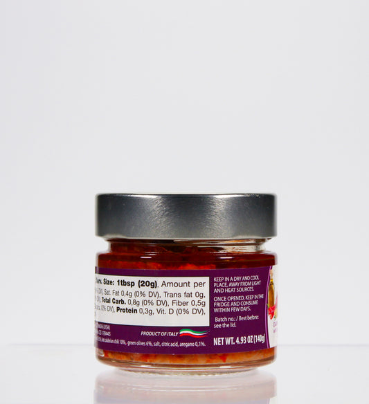 Pirri Elements Calabrian Bruschetta 140g – nutrition label