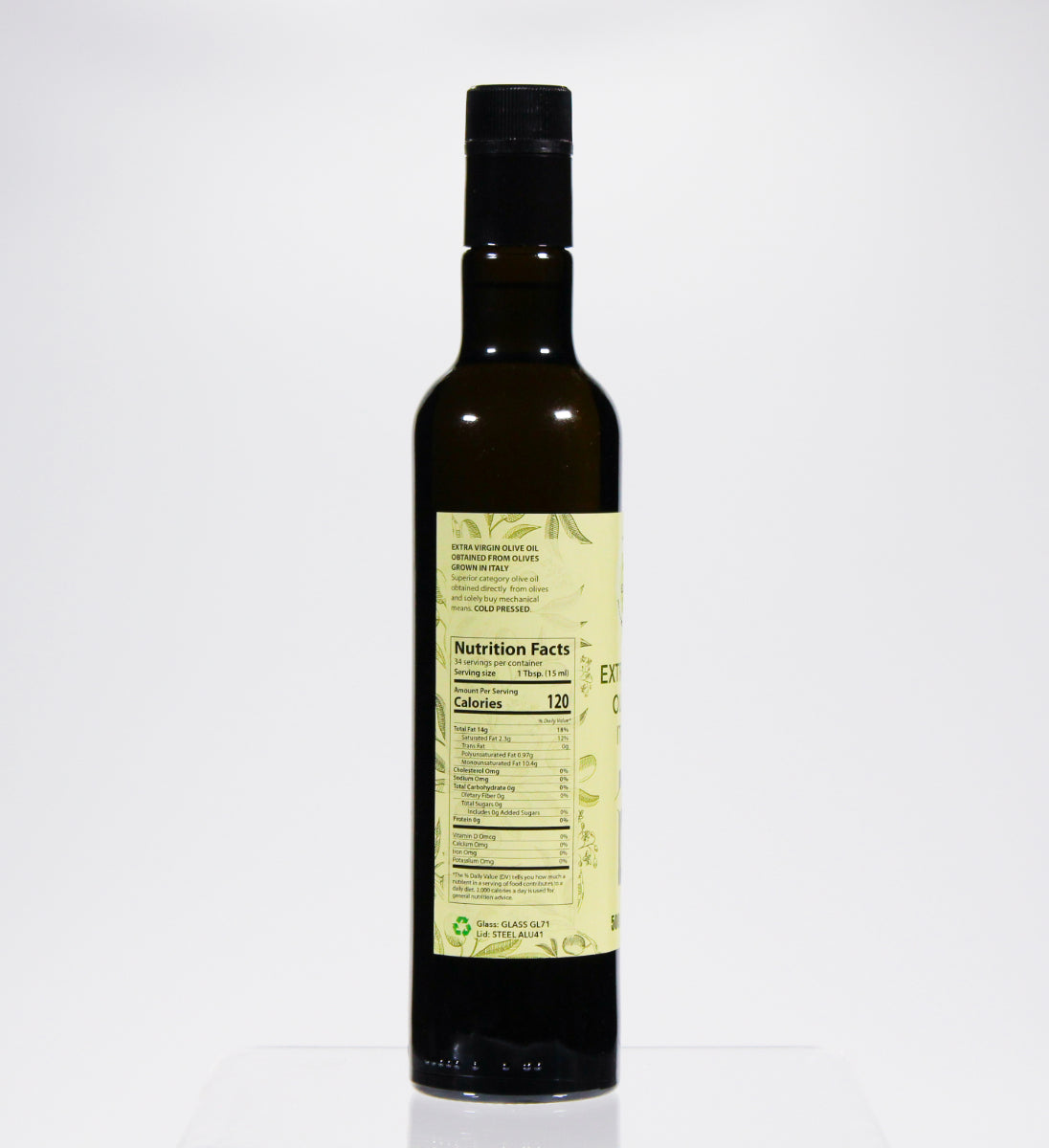 Extra Virgin Olive Oil – product of Italy 500 ml bottle