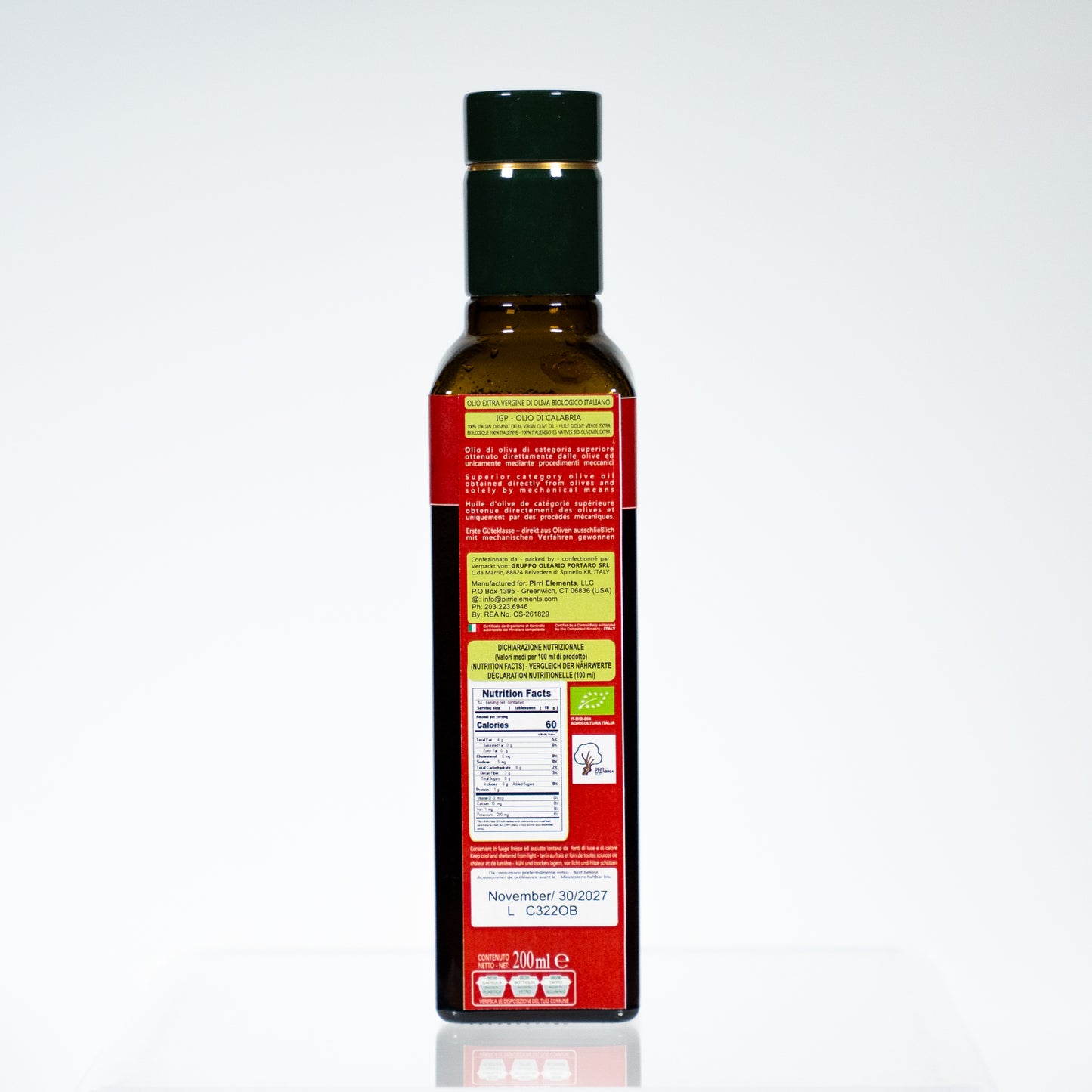 Pirri Elements Spicy Extra Virgin Olive Oil – Olio di Calabria IGP – 200 ml